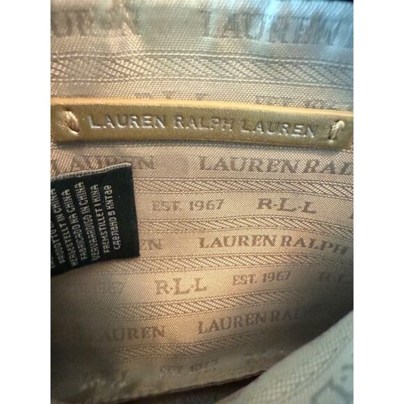 Lauren Ralph Lauren Black Pebbled Leather Wristlet With Gold-Tone Accents & Zipp - Picture 6 of 7